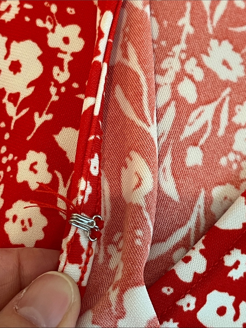 Banana Republic Red and White Floral Long-Sleeve Wrap Dress - Picture 5 of 5